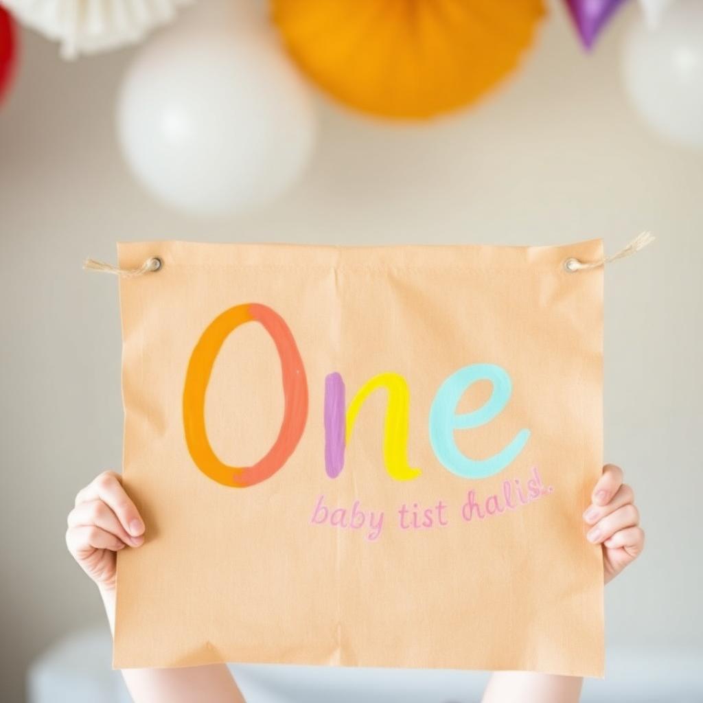 One first birthday kraft paper banner
